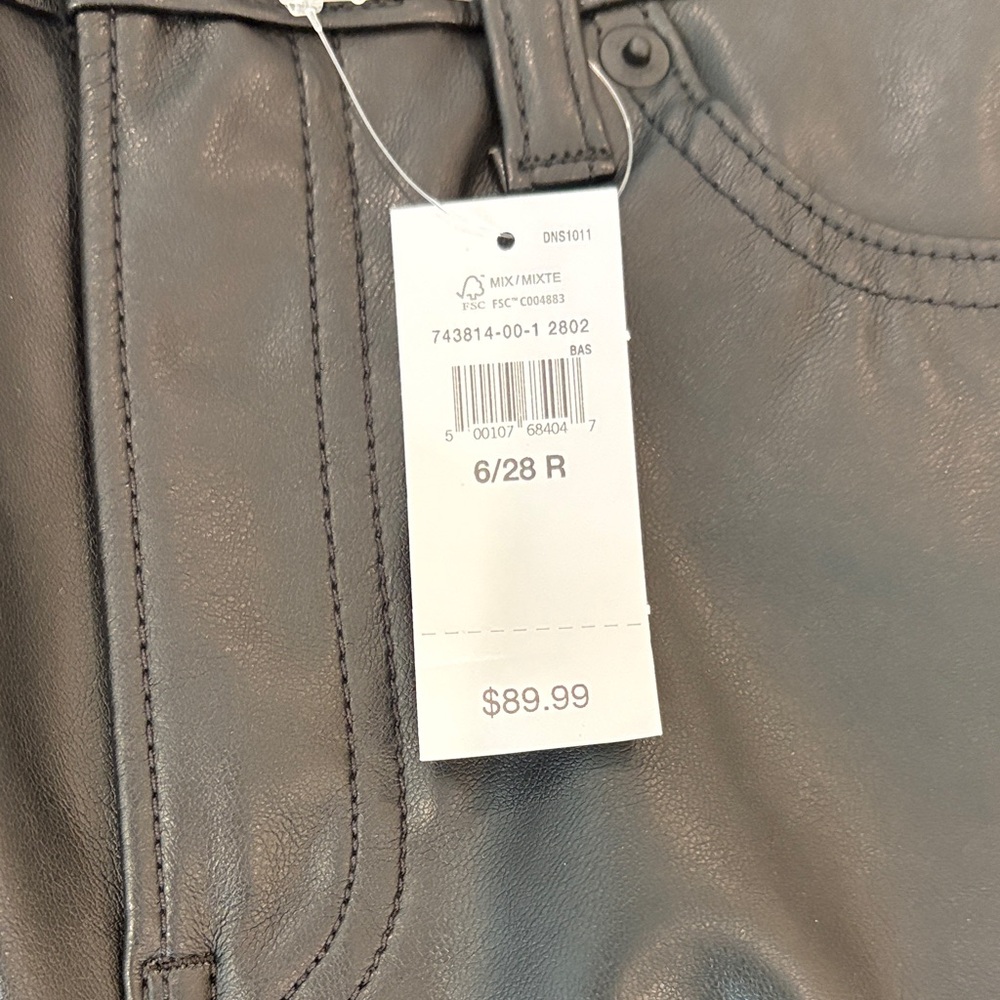 GAP Women's Black Skinny Faux Leather Jeans - Picture 3 of 3